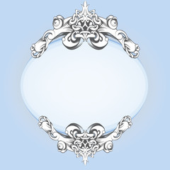 frame vintage baroque flowers vector
