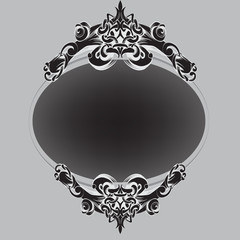 frame vintage baroque flowers vector