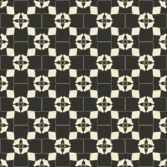 Geometric ornament seamless pattern.  Textile design template seamless background. Round, polygonal and linear motif endless texture. Monochrome  vector illustration.