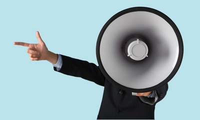 Megaphone, Using Voice, Advertisement.