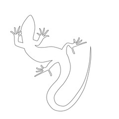 Beautiful  monochrome lizard, lizard silhouette. Vector illustra