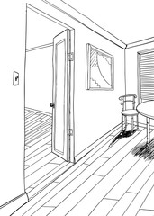 Artwork in Room Illustration with Table