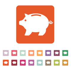 The moneybox icon. Cash and money, wealth, savings symbol. Flat