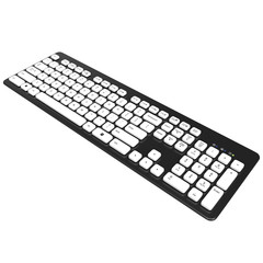 Keyboard, black, button, white. 3D graphic