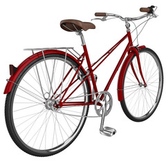 Classic bike with luggage. 3D graphic