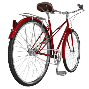 Leather bike saddle. 3D graphic