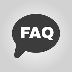 The faq speech bubble icon. Help symbol. Flat
