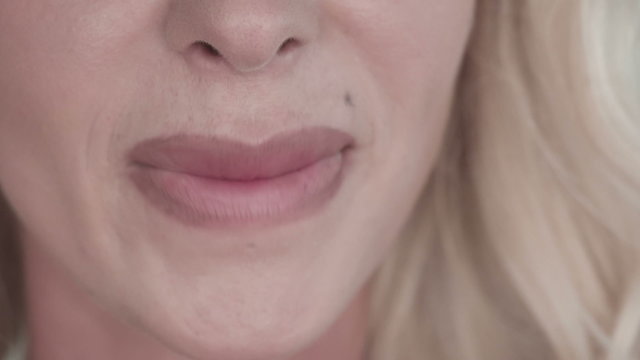 woman with the pretty lips pouting 