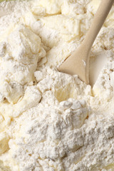 Cooking: kneading dough close-up