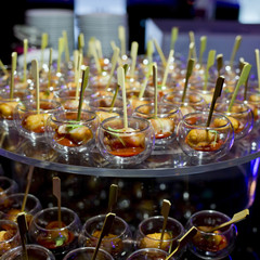 Finger Food in small glass with stick