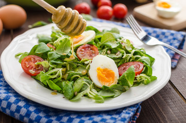Lambs lettuce salad, hard-boiled eggs