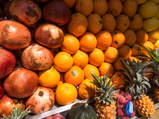 fruit offered for sale at a street stall in Nazareth