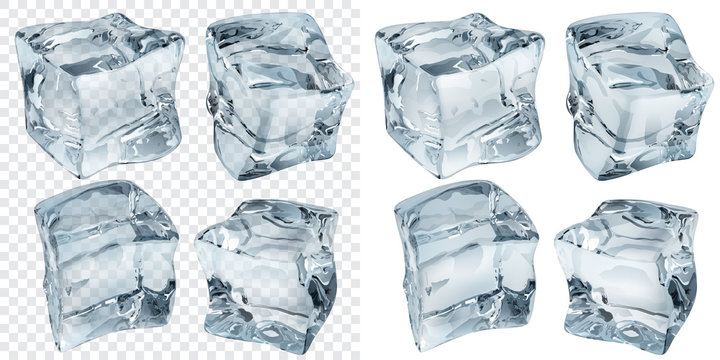 Light blue ice cubes. Transparency only in vector file
