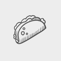 Taco sketch icon