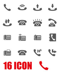 Vector grey telephone icon set