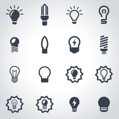 Vector black bulbs icon set - 88284360