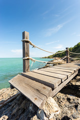 Obraz premium long wood walk path