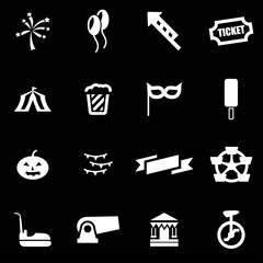 Fototapeta premium Vector white carnival icon set