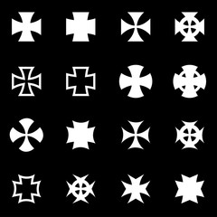 Vector white choppers crosses icon set