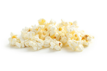 Popcorn isolated on a white