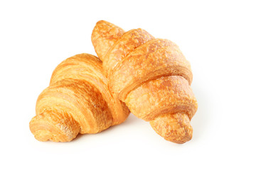 Tasty croissants isolated on a white