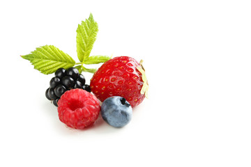Fresh sweet berries isolated on a white