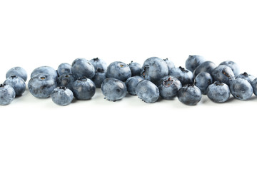 Blueberries on a white background