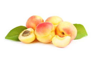 Fresh apricots isolated on a white