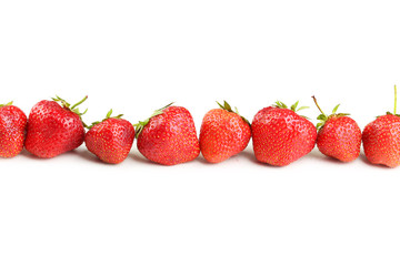Strawberries on a white background