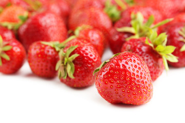 Strawberries on a white background