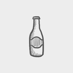 Light beer bottle sketch icon