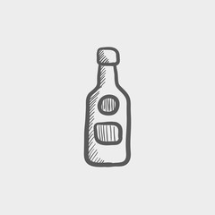 Bottle of whisky sketch icon