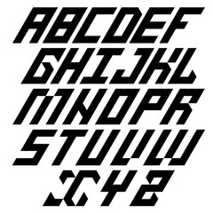 Vector modern black alphabet on white