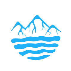 Mountain and sea or river, vector logo