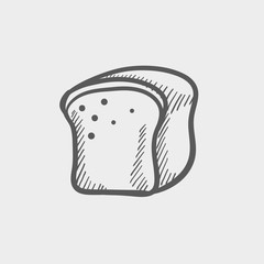Small sized loaf bread sketch icon