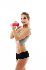 Fitness healthy women exercise in studio isolated - 88287386