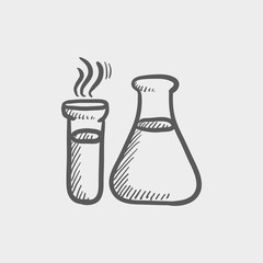 Lab supplies sketch icon