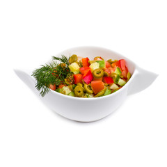 greek salad isolated on white