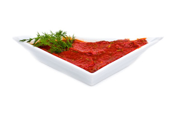 Barbecue sauce on a white background