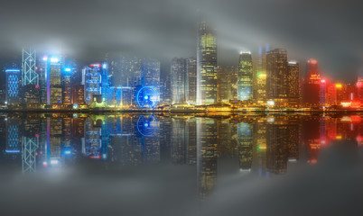 Fototapeta premium Panorama of Hong Kong and Financial district