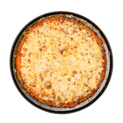 Pizza with cheese isolated on white
