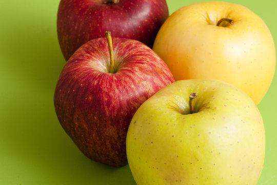 red and green apples