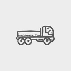 Cargo truck sketch icon