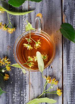 Herbal tea with linden flowers