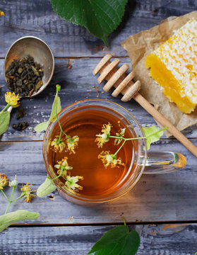 Herbal tea with linden flowers
