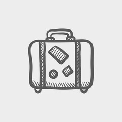 Travel luggage sketch icon