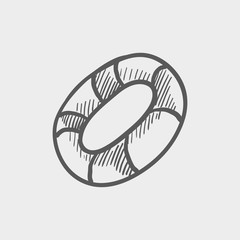 Life preserver sketch icon