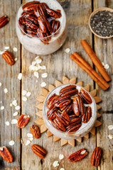 oat cinnamon Chia seed pudding with honey pecan