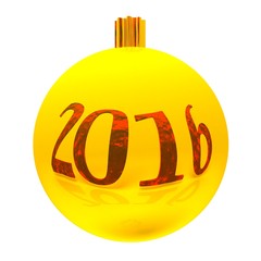 Happy new year 2016, 3d illustration on a white background