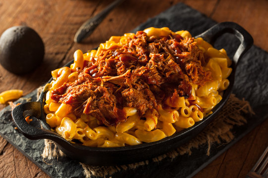 Homemade BBQ Pulled Pork Mac And Cheese